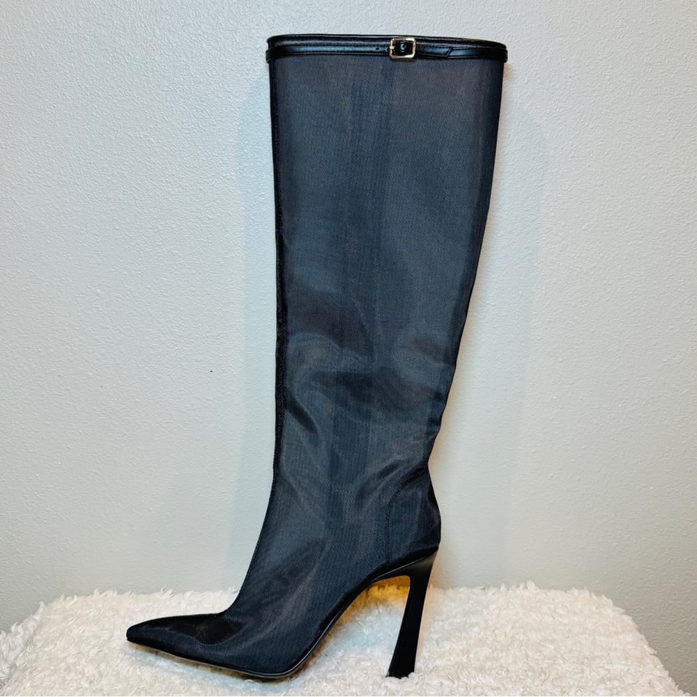 Gianni Bini Mesh Stiletto Tall Boots - Picture 4 of 10